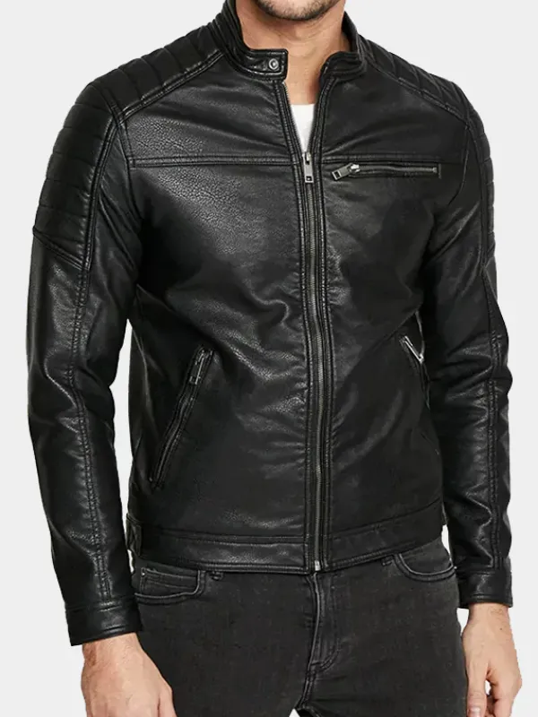 Asal Vision Black Jackets | Cafe Racer Jackets | Cafe Racer Real Leather Jacket For Men Black
