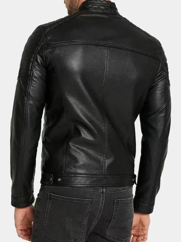 Asal Vision Black Jackets | Cafe Racer Jackets | Cafe Racer Real Leather Jacket For Men Black