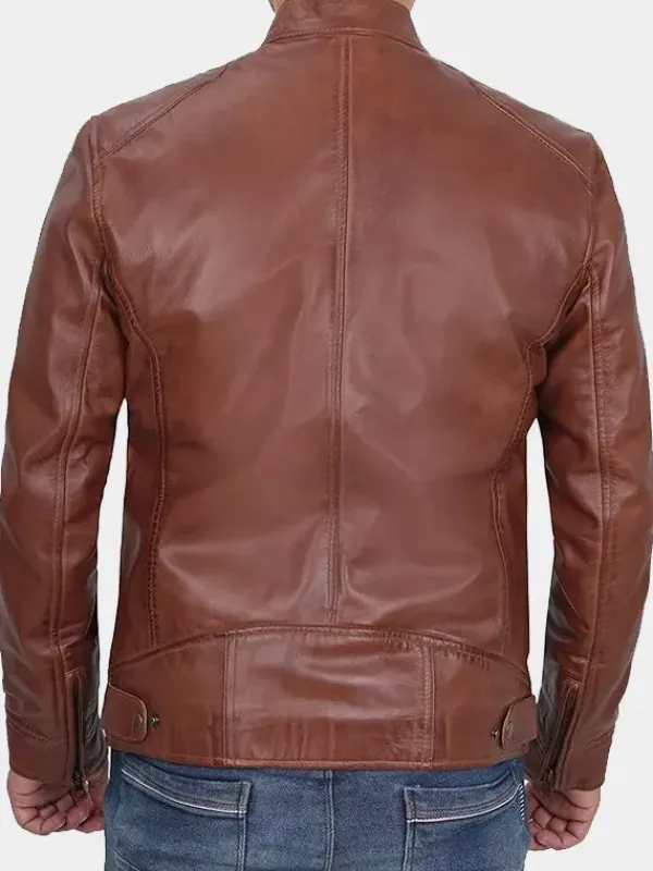 Asal Vision Brown Jackets | Cafe Racer Jackets | Declan Men’s Cafe Racer Leather Jacket Brown