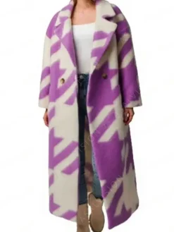 Asal Vision Women Coats | Emily In Paris Purple Coat Season 3 Purple And  White