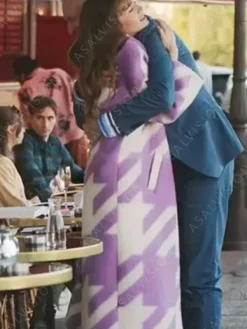 Asal Vision Women Coats | Emily In Paris Purple Coat Season 3 Purple And  White
