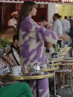 Asal Vision Women Coats | Emily In Paris Purple Coat Season 3 Purple And  White