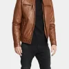 Asal Vision Brown Jackets | Biker Jackets | Men’s Slim Fit Leather Jacket Brown