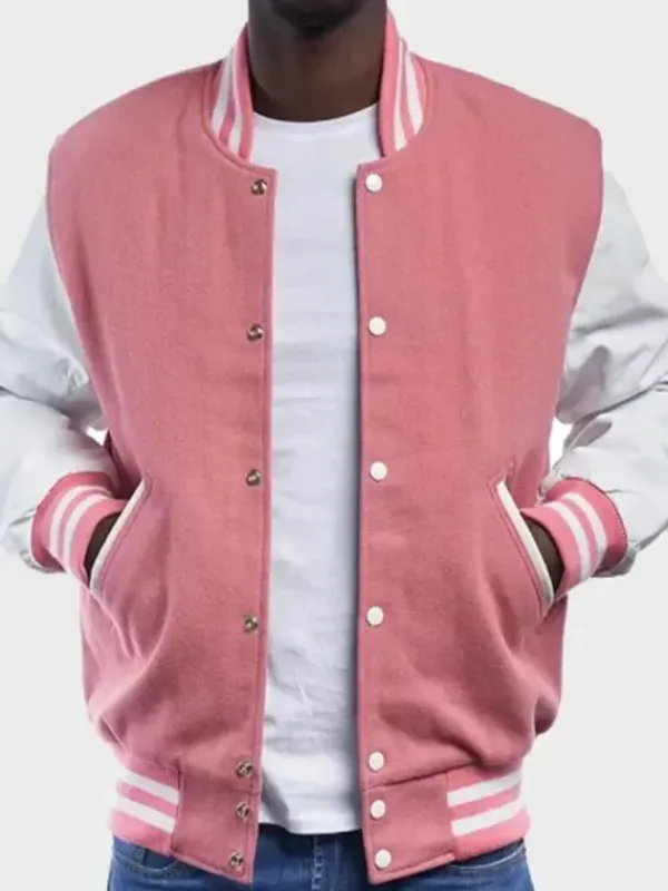 Asal Vision Varsity Jackets | Men’s Varsity Jacket Pink And White