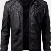 Asal Vision Black Jackets | Biker Jackets | Men’s Slim-Fit Leather Biker Jacket Black