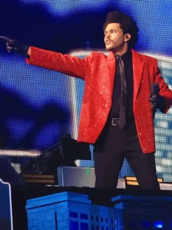 Asal Vision Blazers | Super Bowl The Weeknd Sequin Blazer Red