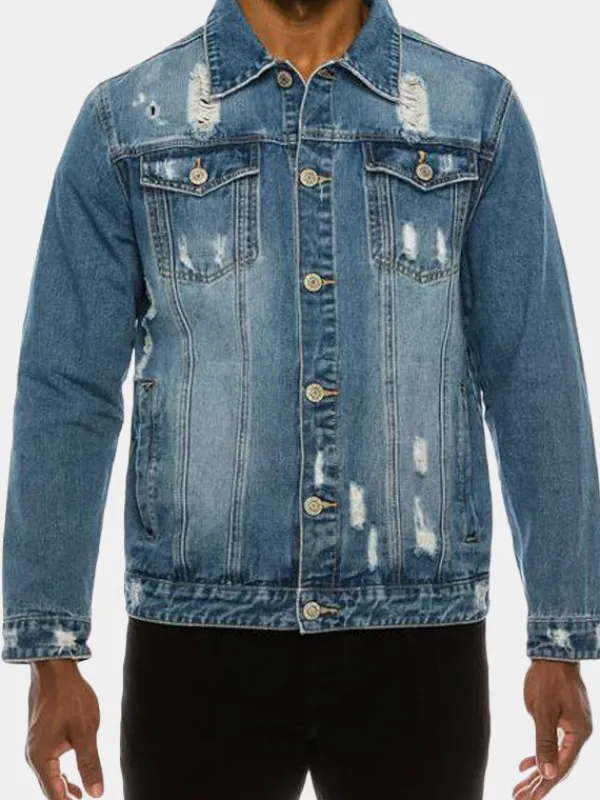 Asal Vision Denim Jackets | Trucker Jean Jacket Blue, Black & White