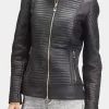 Asal Vision Black Jackets | Quilted Jackets | Women’s Quilted Leather Motorcycle Jacket Black