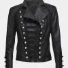 Asal Vision Black Jackets | Leather Jackets | Womens Military Style Leather Jacket Black