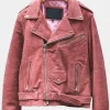 Asal Vision Suede Jackets | Biker Jackets | Womens Suede Biker Jacket Pink